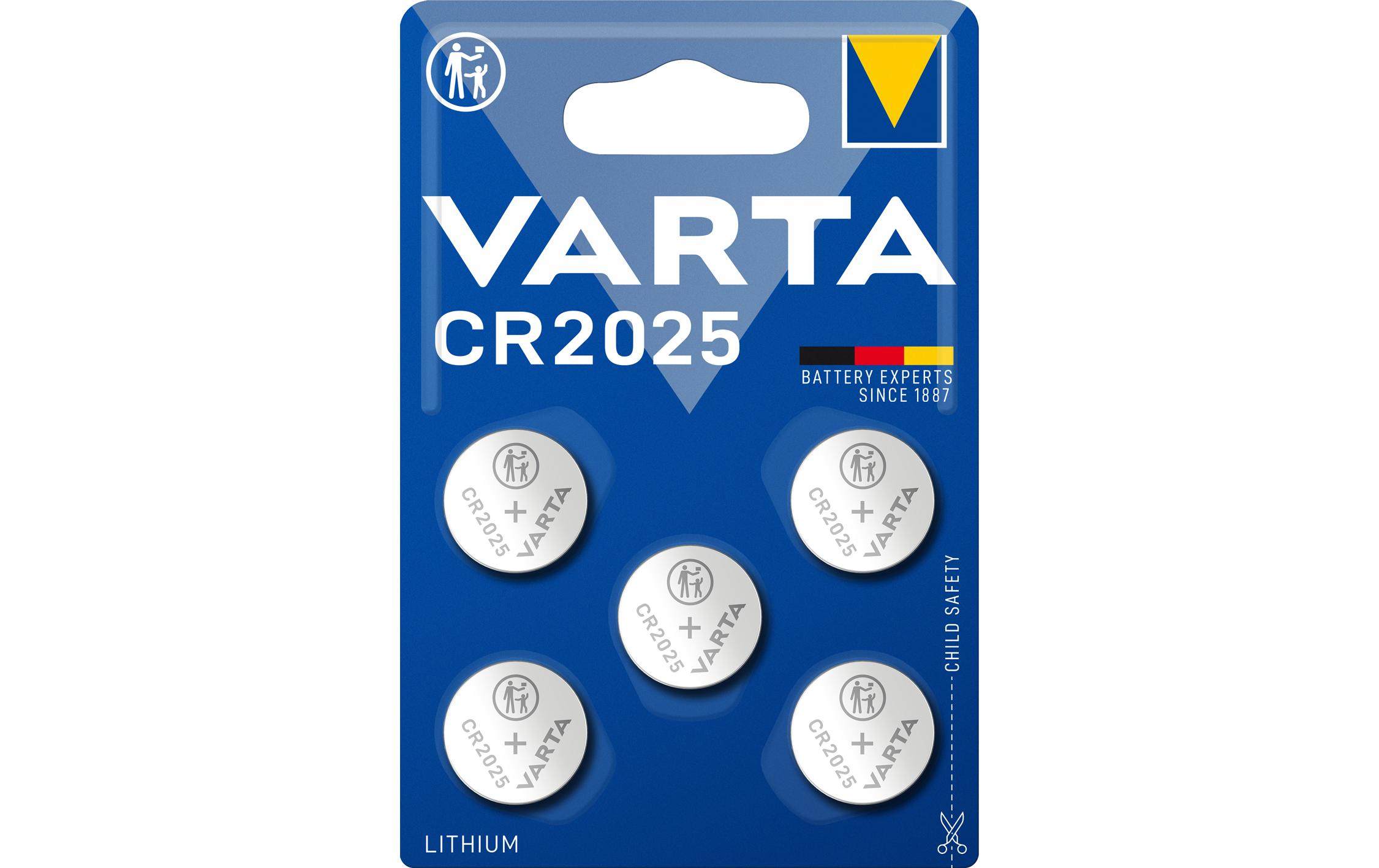 Knopfzelle CR2025 , 5 StückPrimär Lithium Knopfzellen, 5 Stück