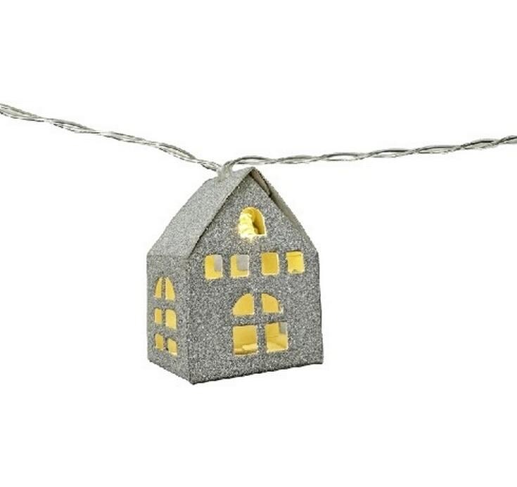 LED Lichterkette mit Häuschen, 135 cmLED-Lichterkette