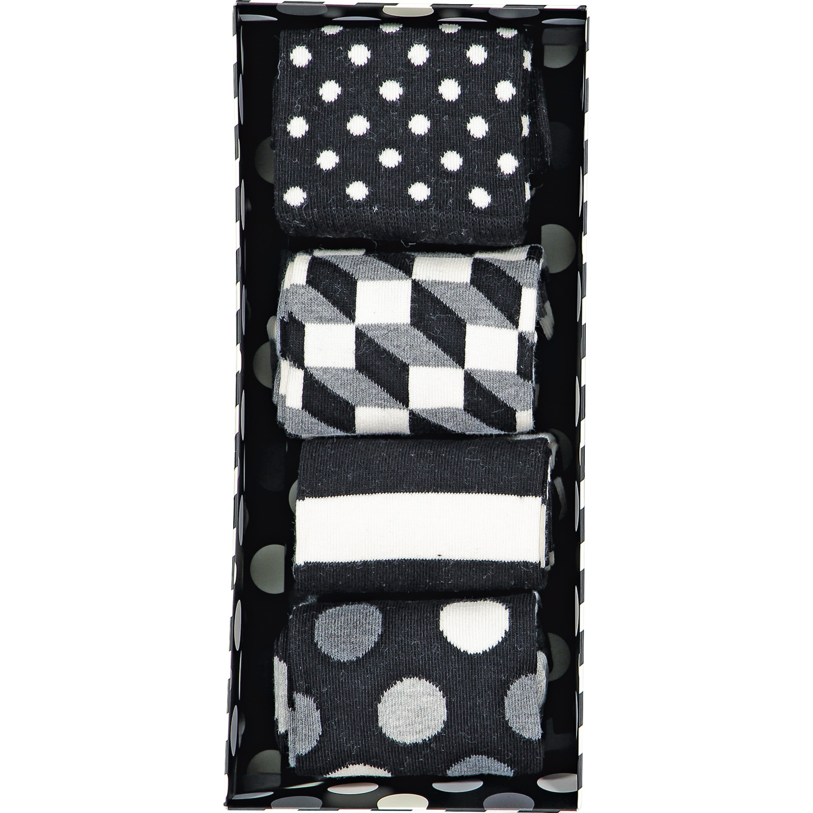 Happy Socks Damen-Socken, 4 Paar schwarz