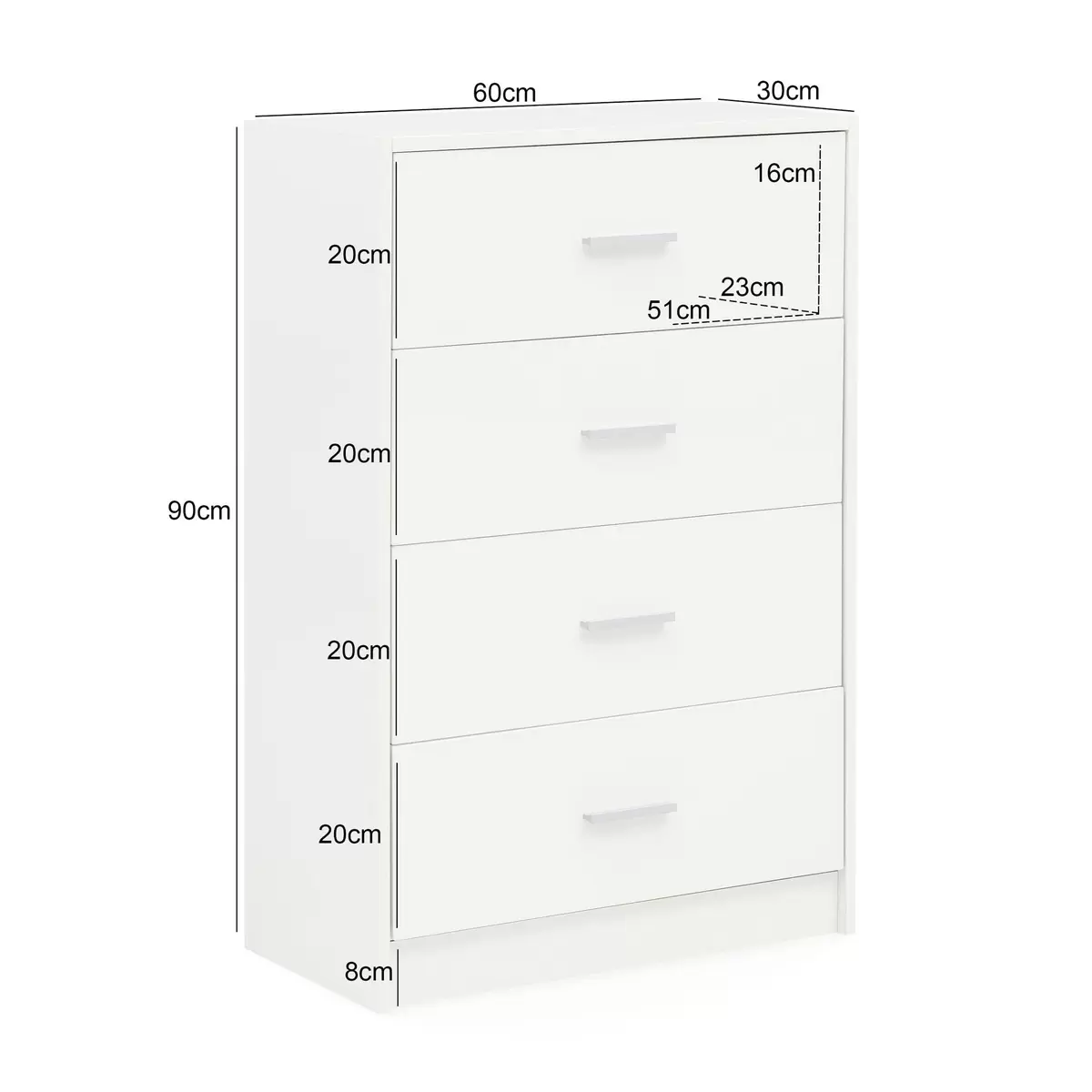 Kommode Campillo silber,weiss