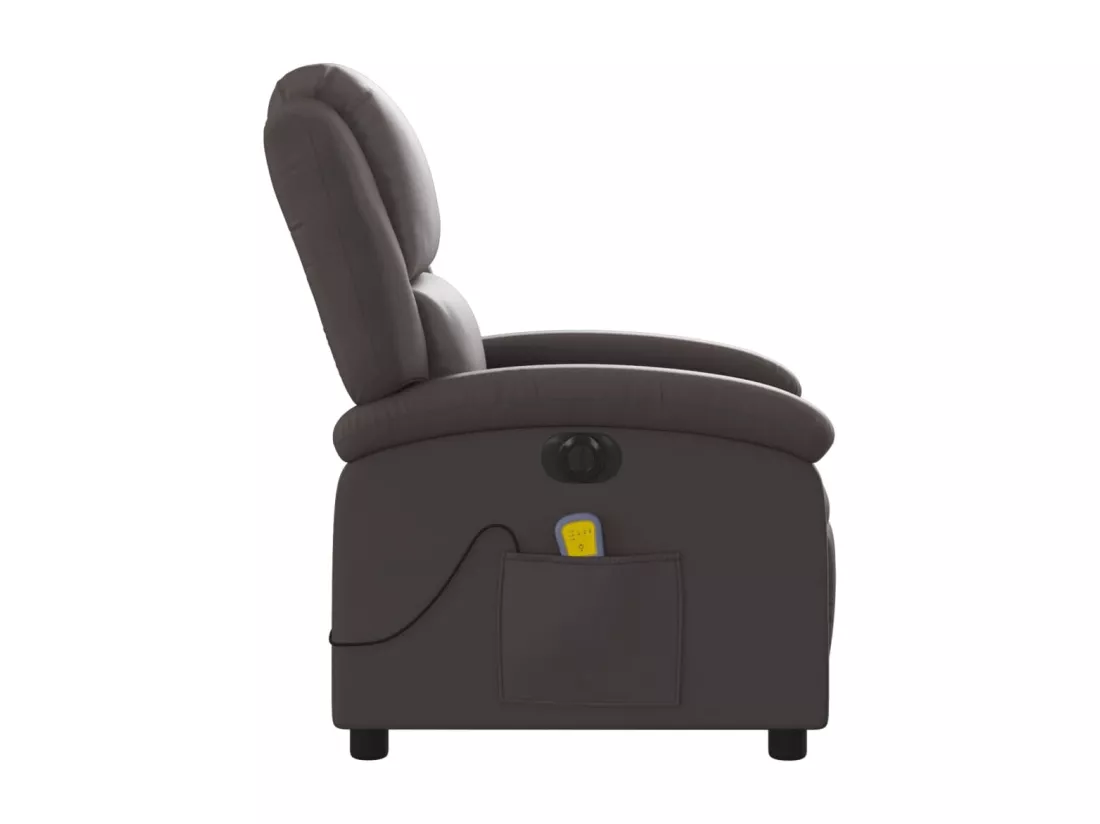 Fauteuil de massage inclinable électrique marron foncé