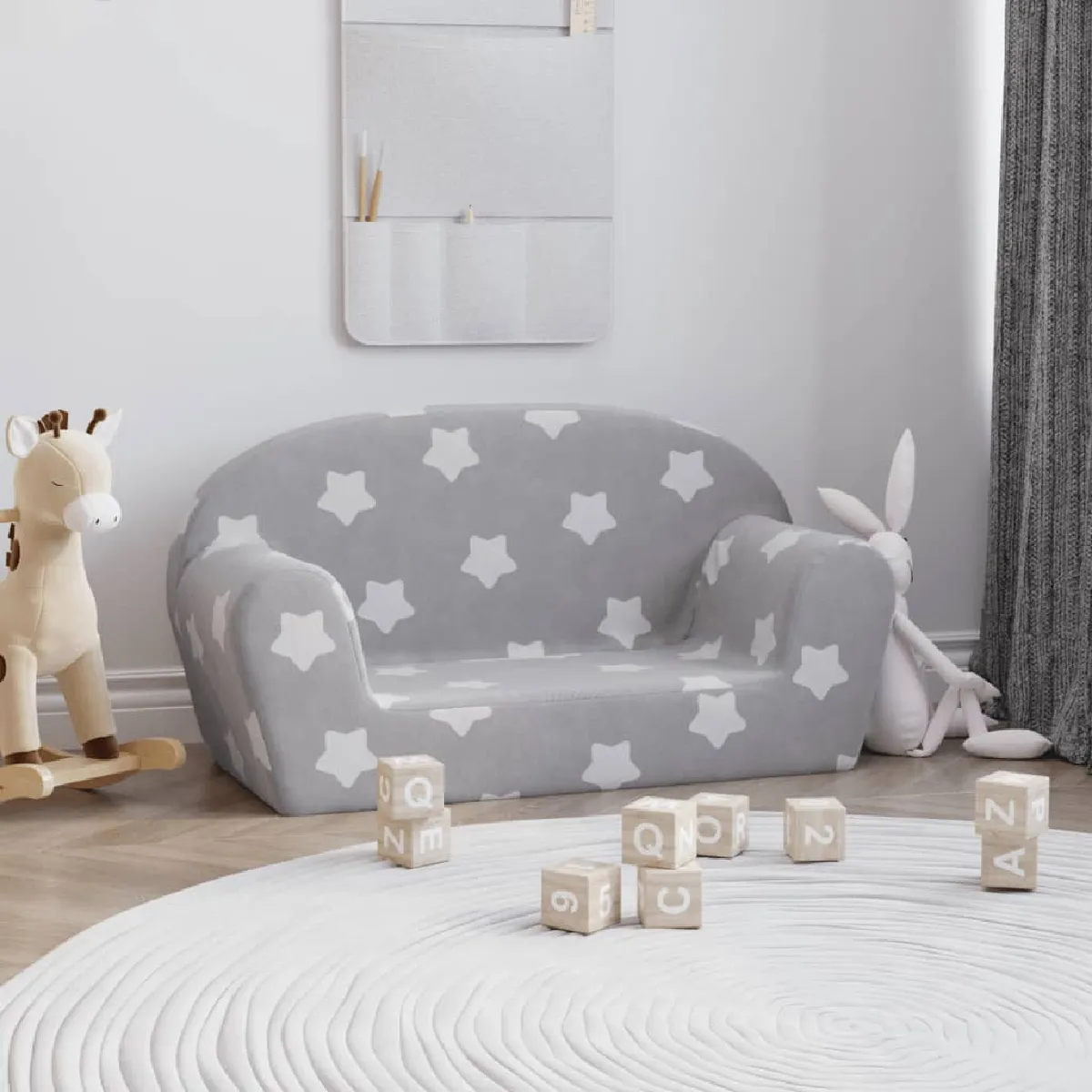 Vidaxl Canapé enfants 2 places gris clair
