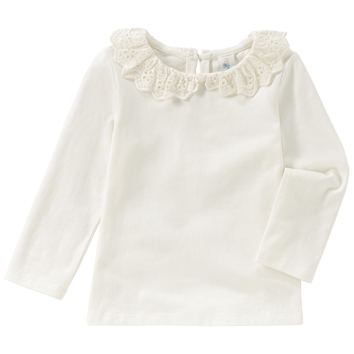 Topomini Baby Langarmshirt mit Spitzenkragen weiss