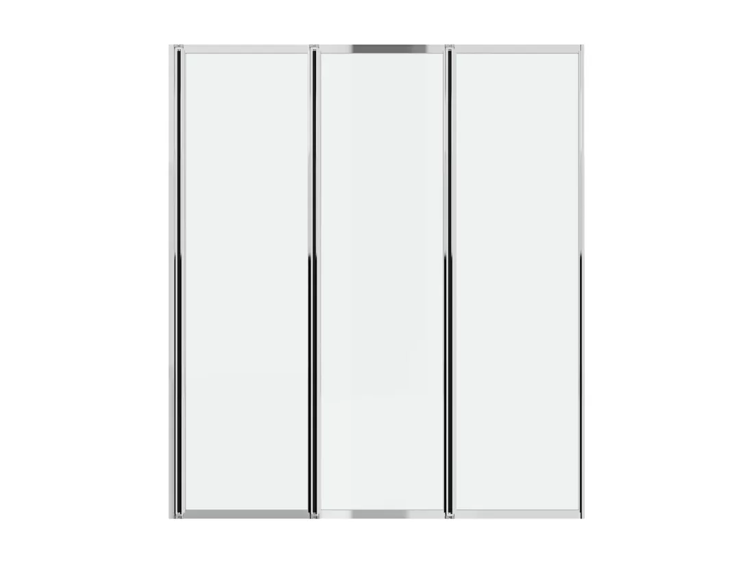 Pare baignoire pliant en métal - Coloris chrome - 120 x 140 cm - DISTRICT