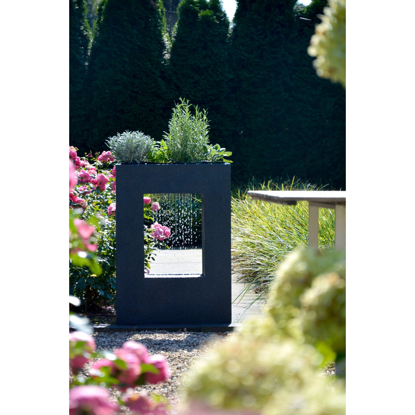 Dobar 96110e Design-Gartenbrunnen mit Pflanzoption