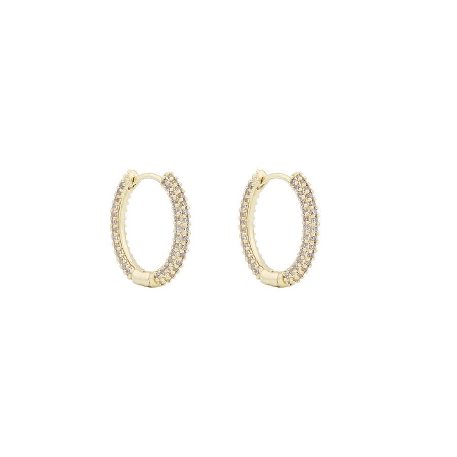 Snö Of Sweden North Ring Earrings Gold/Clear 18mm