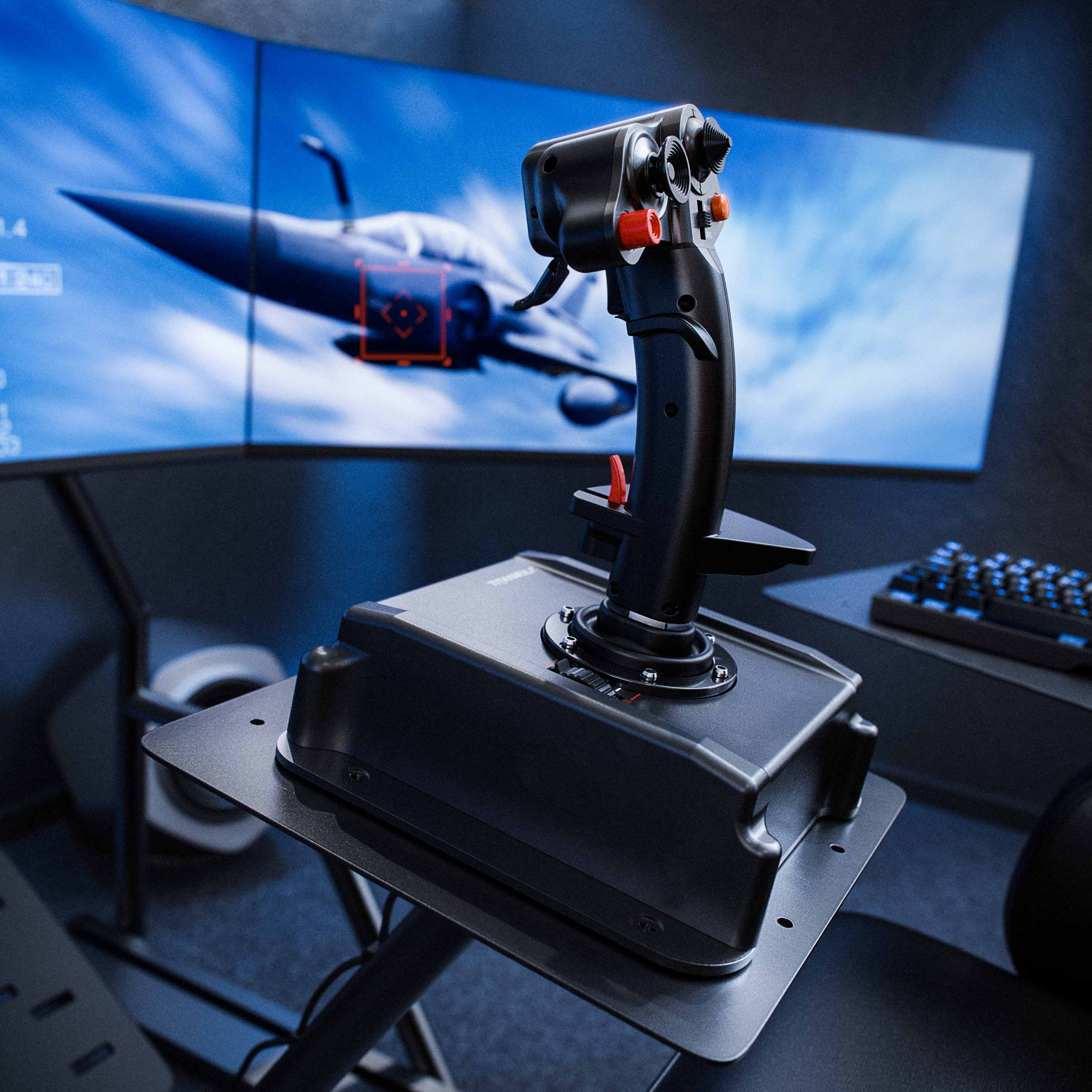 Titanwolf Flight Stick mit HOTAS Funktion Vierweg Joystick mit stufenlosem Schubregler