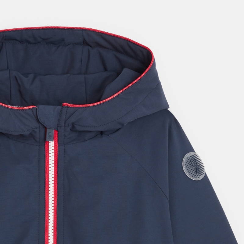 Blouson doublé à capuche bleu garçon