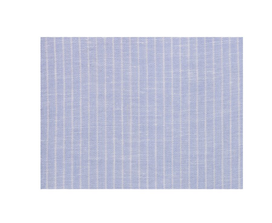 Chemise tunique coton lin à rayures fines bleues et blanches - VALBERT