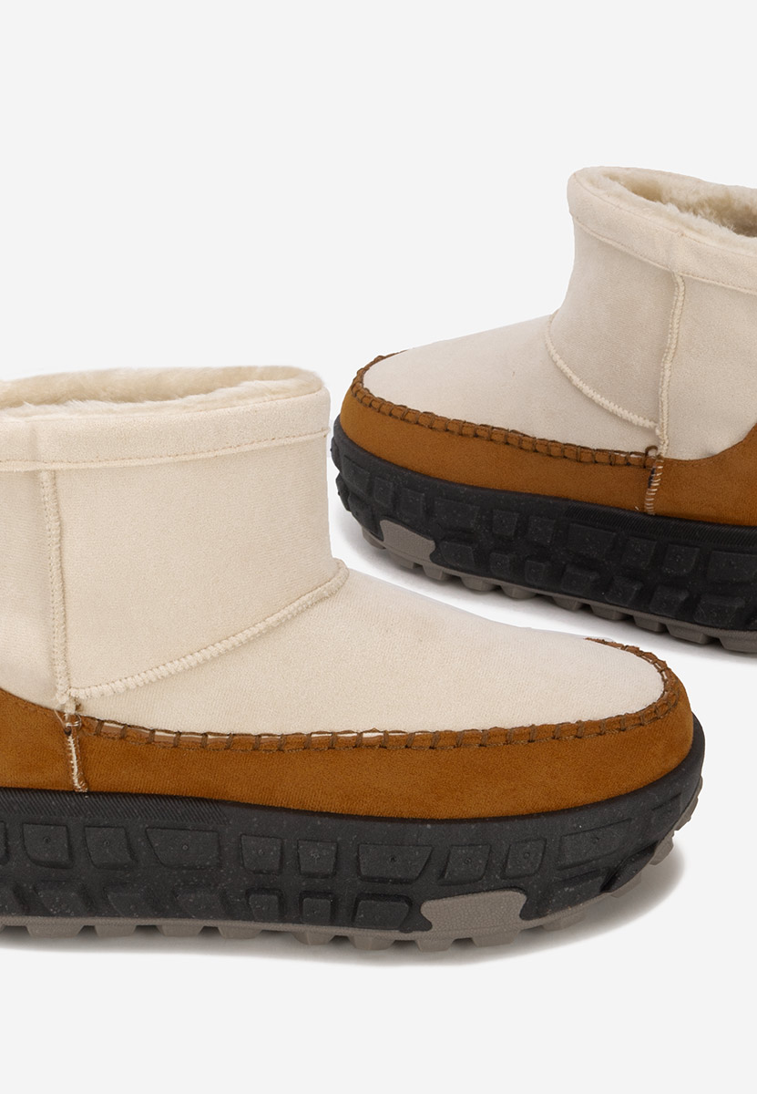 Bottines à plateforme beige Novela