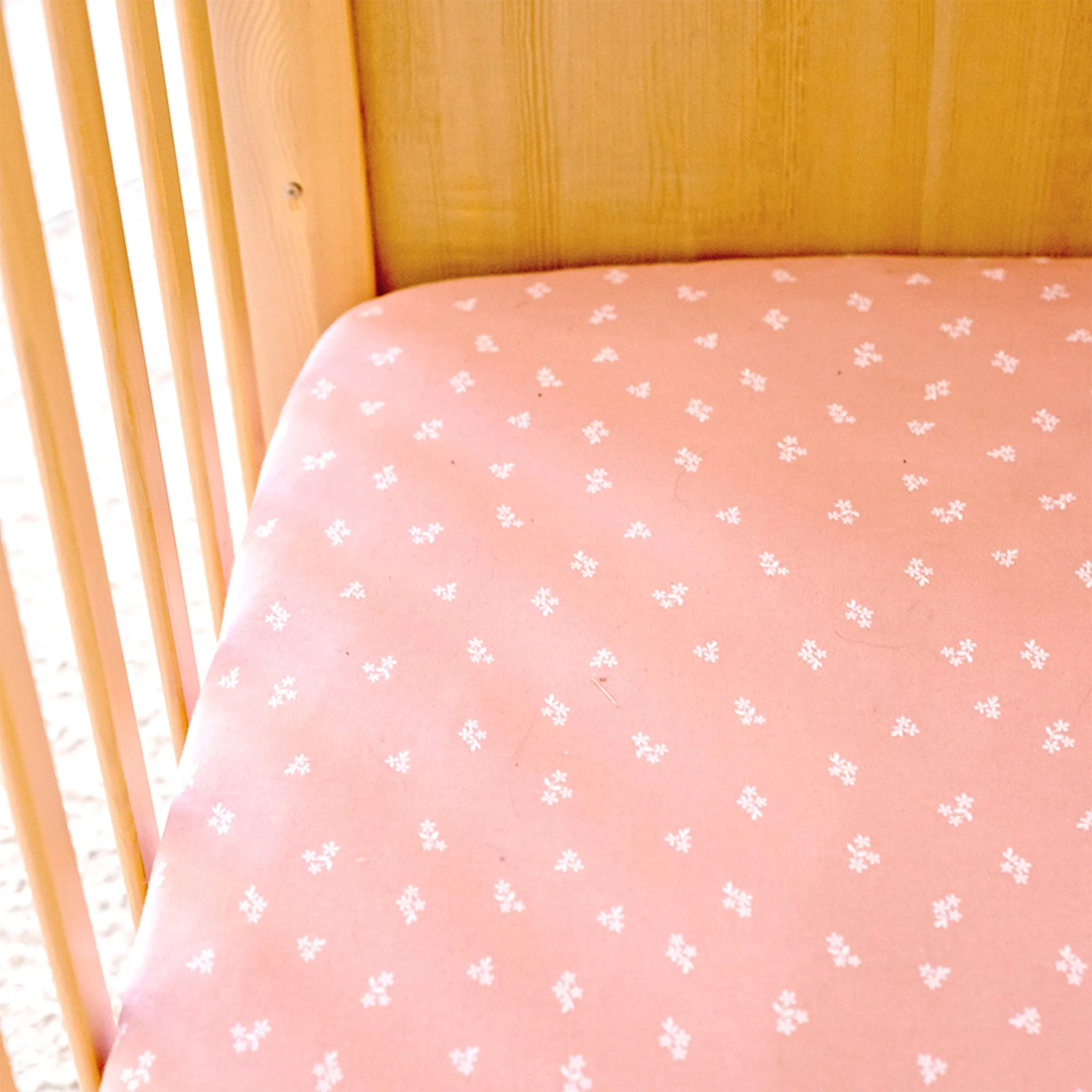 Living Textiles Drap Contour pour Lit de Bébé - Rose Dusty