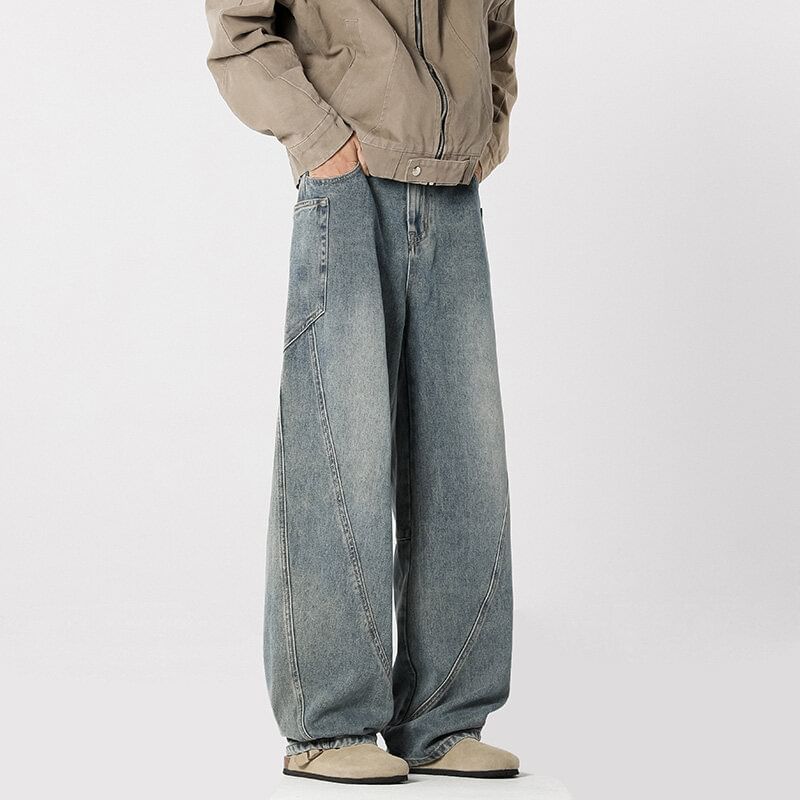 Priam - Mid Rise Washed Wide Leg Cargo Jeans