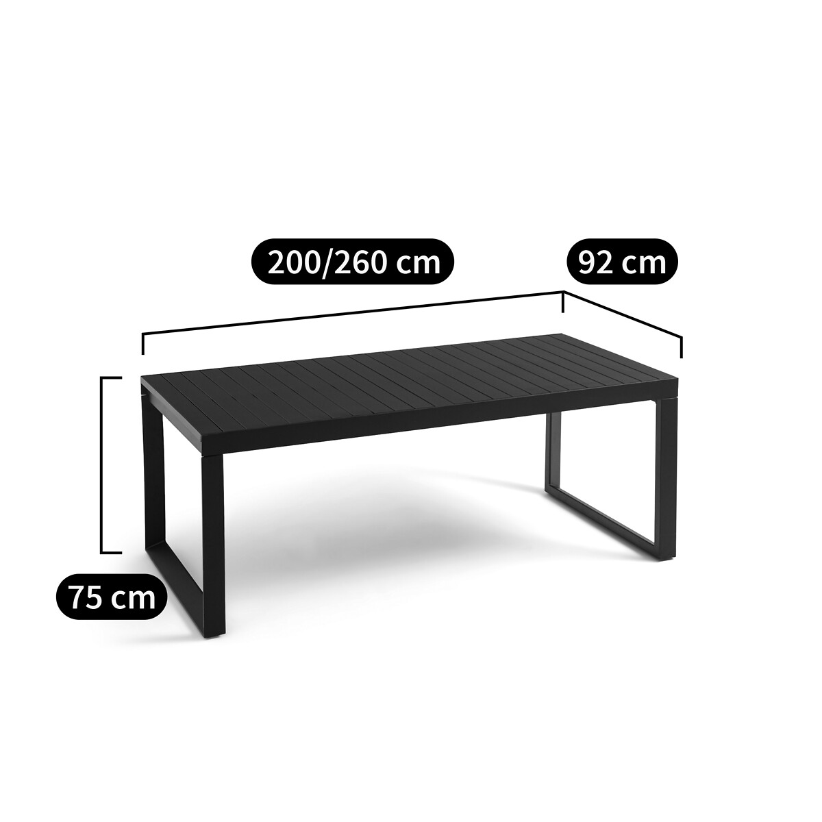 LA REDOUTE INTERIEURS<br>Mesa de jardim extensível em alumínio, Zory