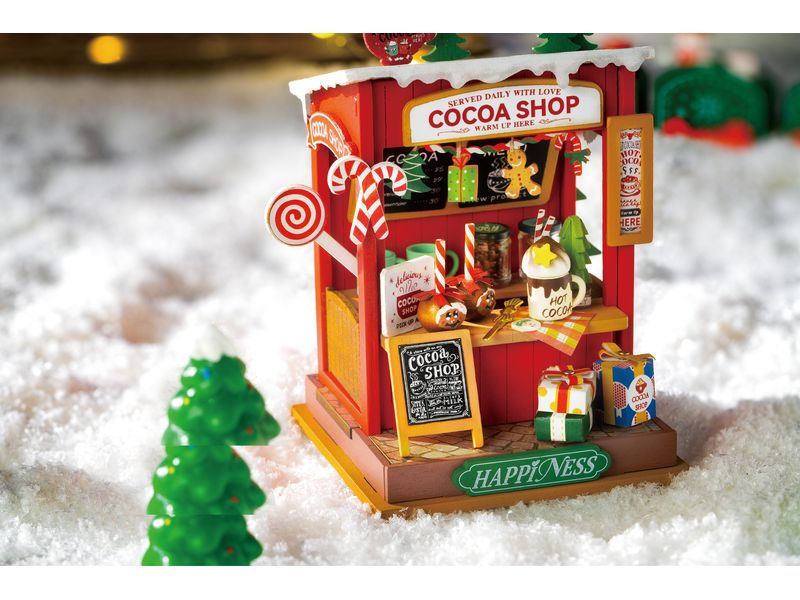 RoboTime Bausatz Cocoa Shop 3D-Puzzle aus lasergeschnittenen Holzteilen