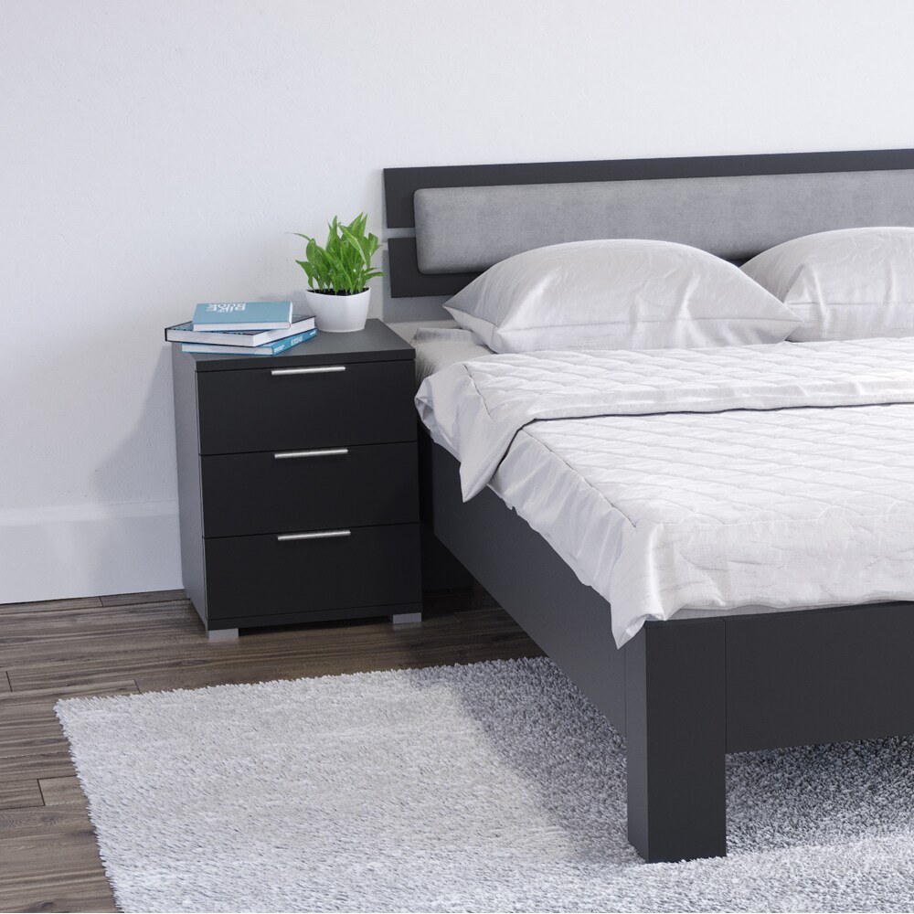 VICCO 2x Nachtschrank Kommode Nachttisch Schublade AblageSchlafzimmer Schwarz