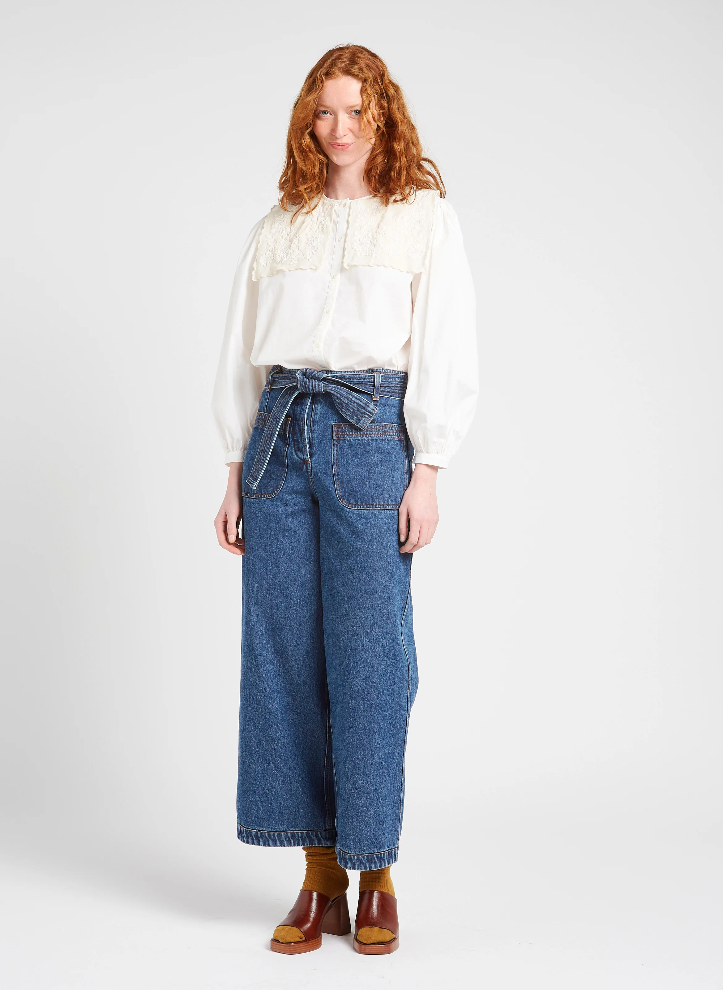 DOILLON - Jean large en coton | Bleu