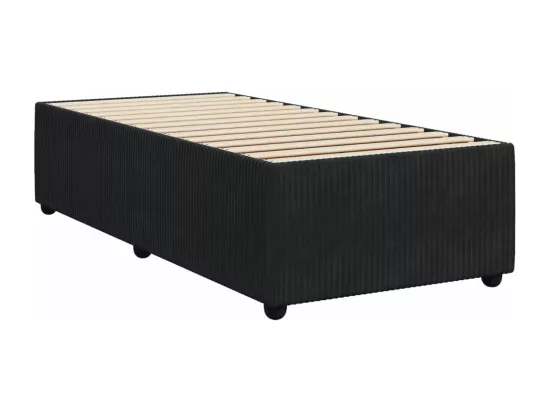 Sommier à lattes de lit avec matelas Noir 90x190 cm Velours