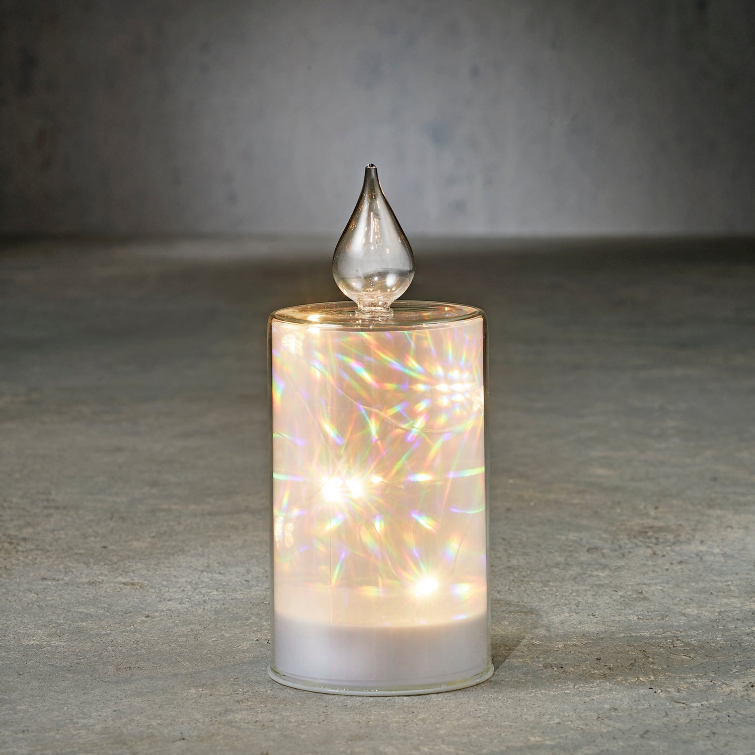 Luca Lighting LED kaars in glas transparant D 8 H 18 cm