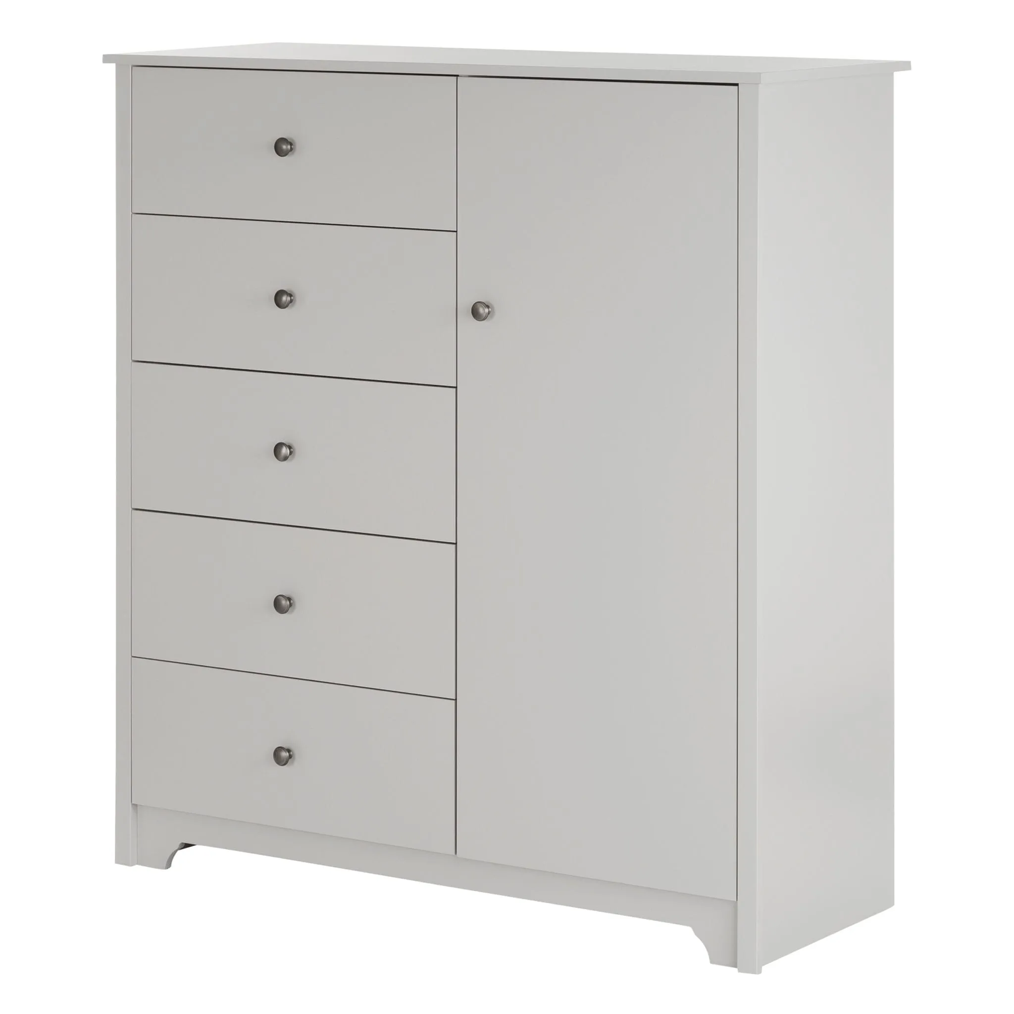 South Shore Commode à porte 5 tiroirs - Vito Gris clair