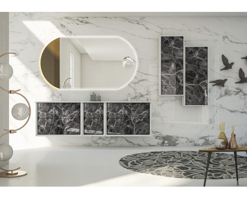 Baden Haus meubel wastafelmeubel, dubbele wastafelmeubel Bellagio 176 x 46 cm, wit mat 50216