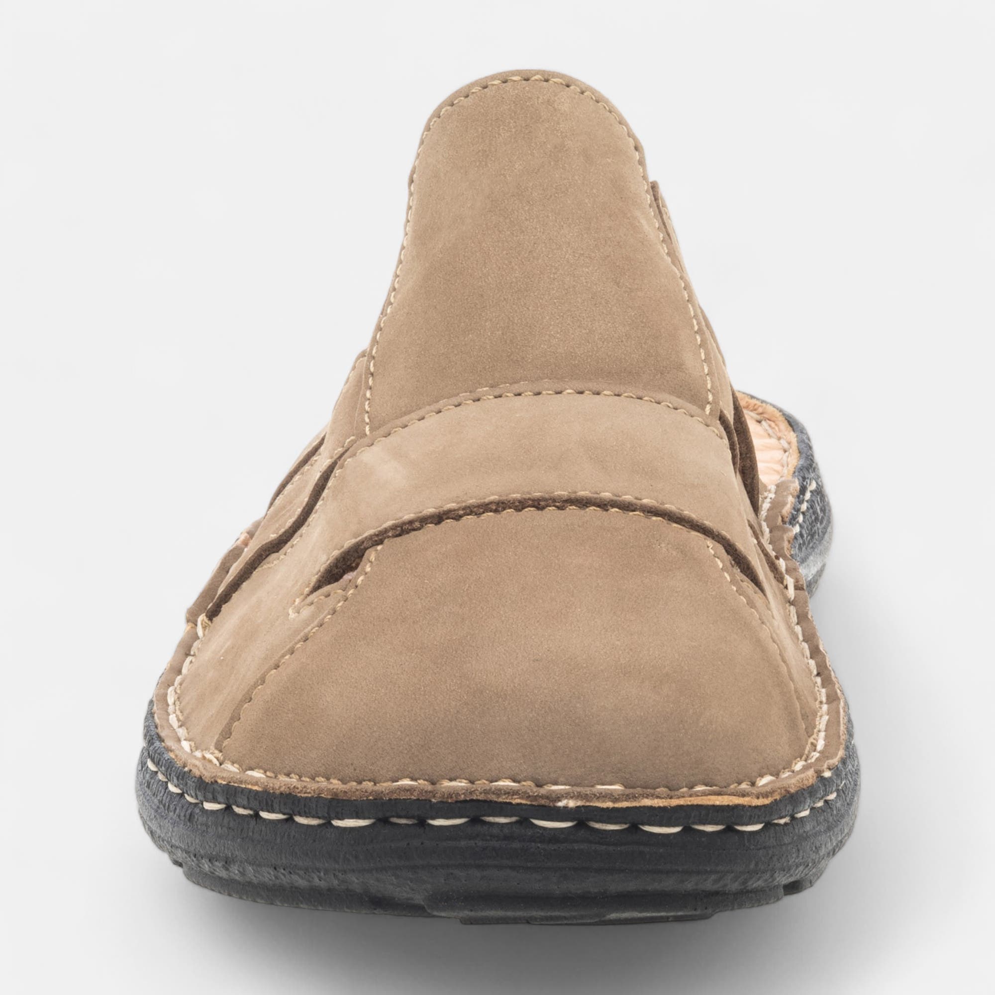 Mules Homme en cuir taupe