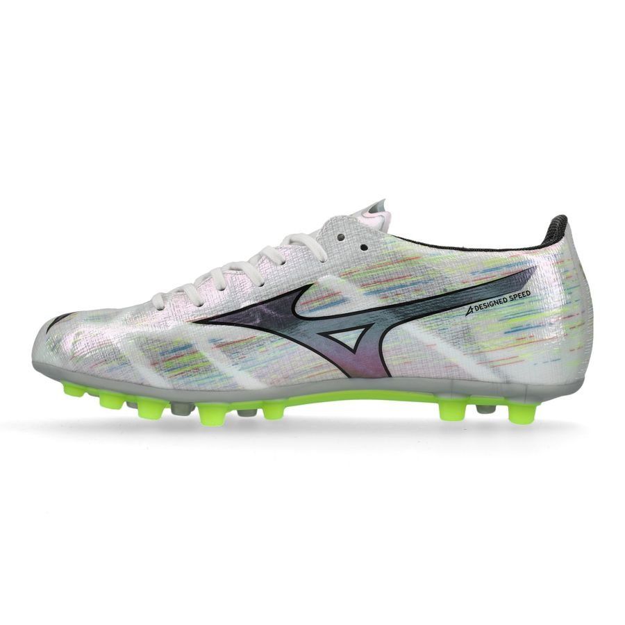 Mizuno Alpha II Elite AG - Blanc/Silver Iridescent/Noir