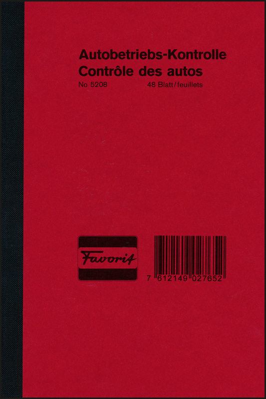 Favorit Autobetriebs-Kontrolle, 120 x 180 mm, rot