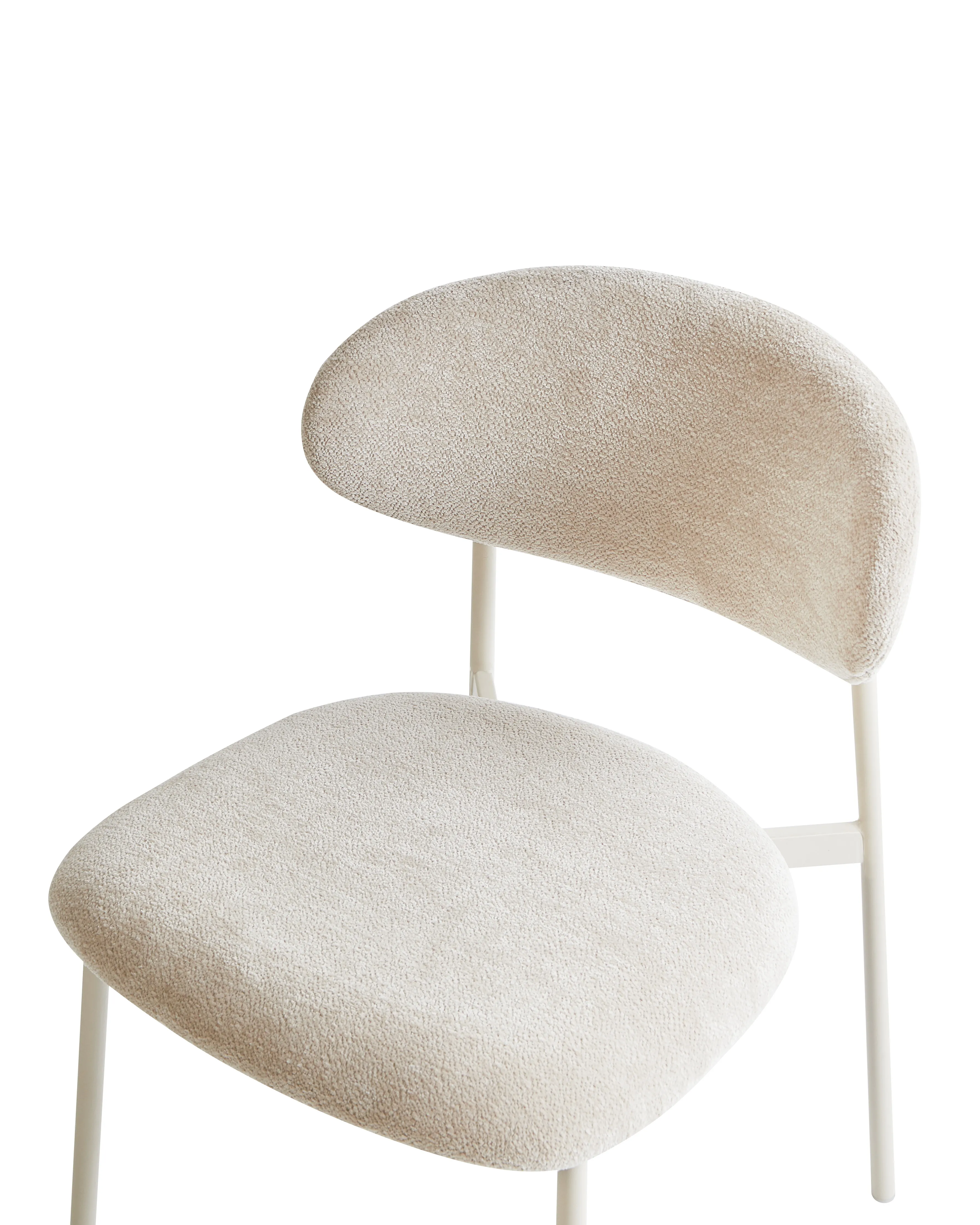 Set van 2 eetkamerstoelen COWLEY Chenille Lichtbeige