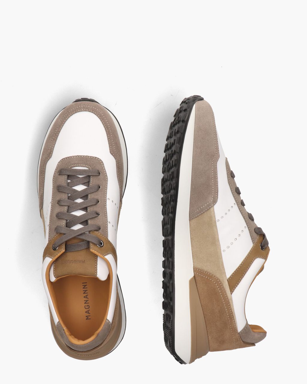 Magnanni 24454 Wit/Bruin Herensneakers