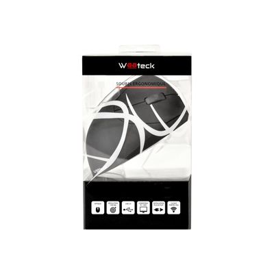 Waateck - souris sans fil ergonomique pour droitier - noir