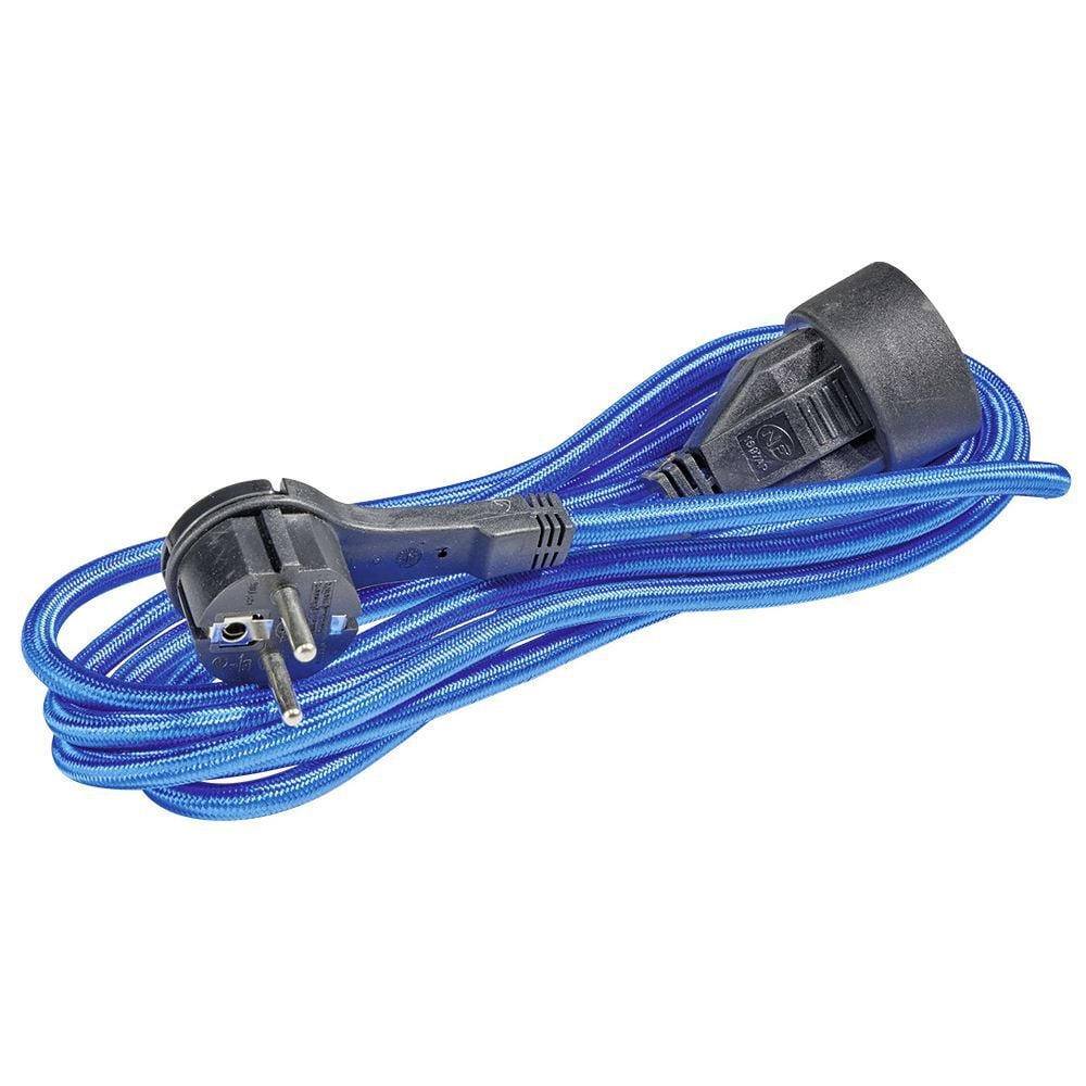 Rallonge textile 3m bleu