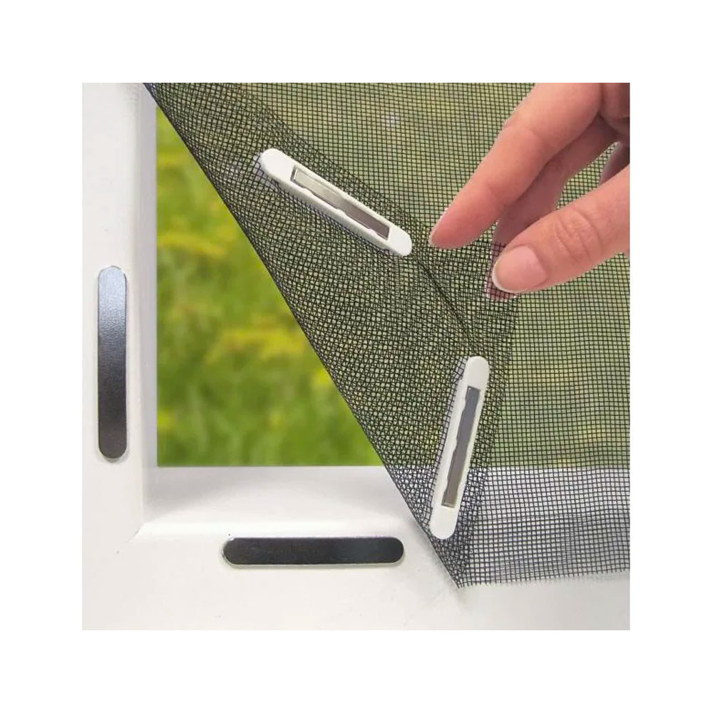 (130x150cm) Fenster Insektenschutz Fliegenvorhang Zuschneidbar Moskitonetz   Magic Click Magnete - Schwarz