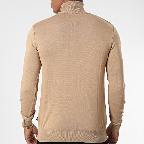 Pull Col Roulé AVR-176 Beige Foncé