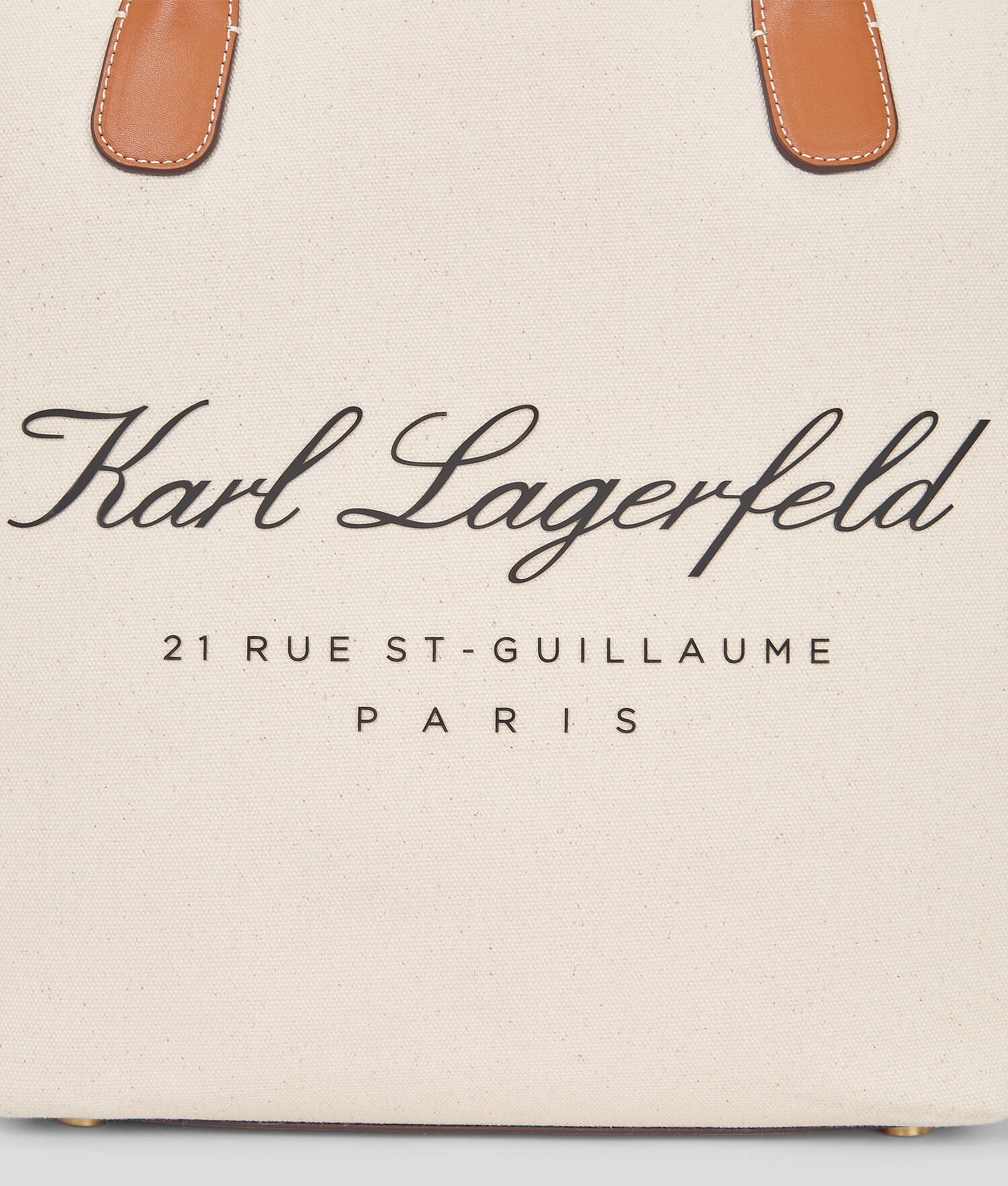 SAC CABAS EN TOILE HOTEL KARL DE TAILLE MOYENNE - Toile naturelle Tan