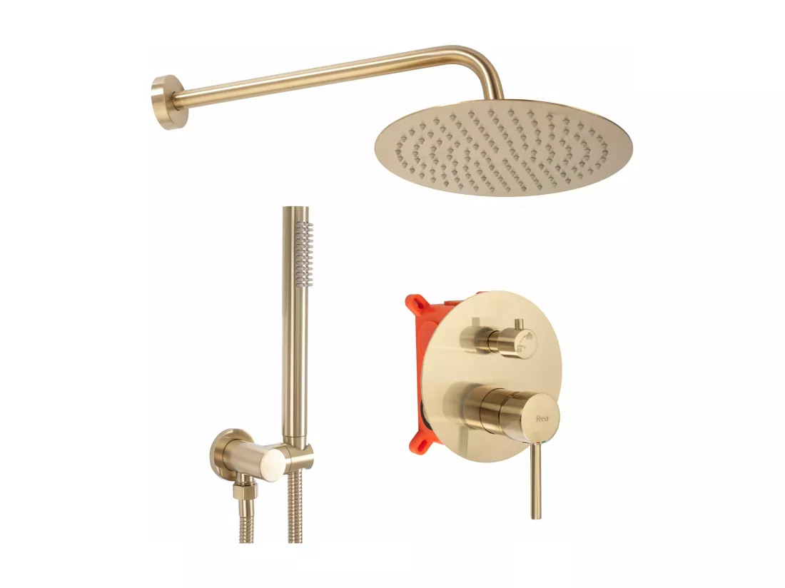 Kit De Douche Encastré Rea Lungo 0 Brush Gold