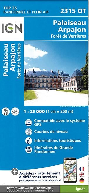 IGN - TOP 25 2315OT PALAISEAU 1 25 000
