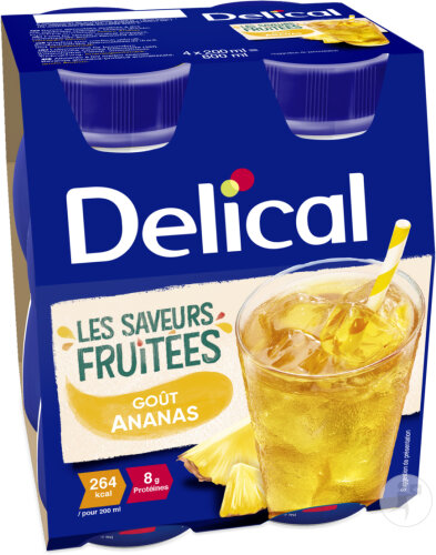 Delical Les Saveurs Fruitées Goût Ananas Boisson 4x200ml
