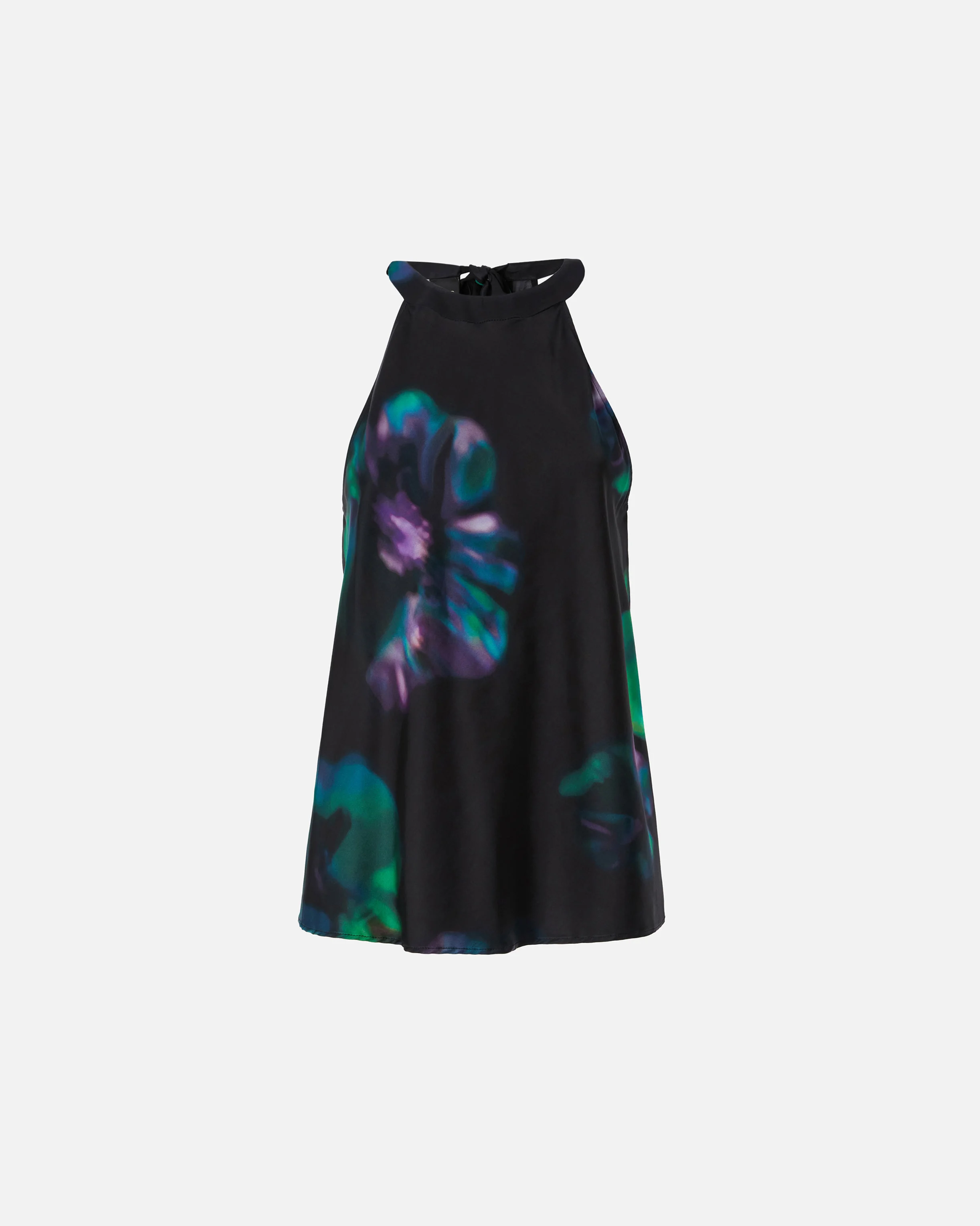 Top sans manches avec imprimé floral | Noir