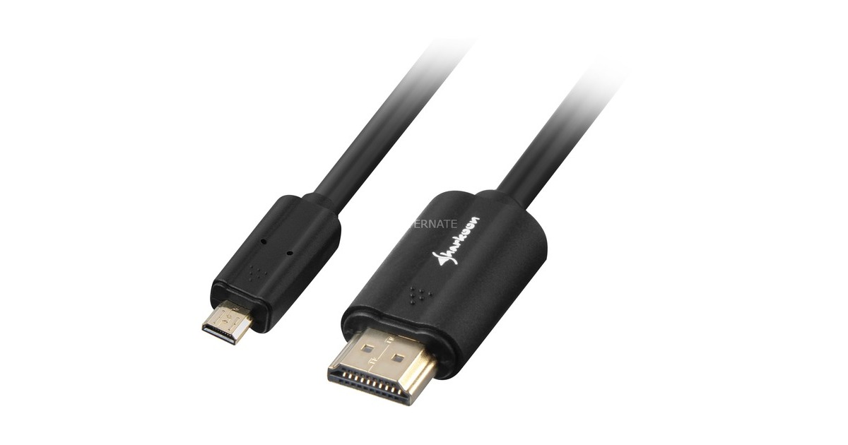 SharkoonHDMI > micro-HDMI 2.0 kabel  (Zwart, 1 meter, 4K)