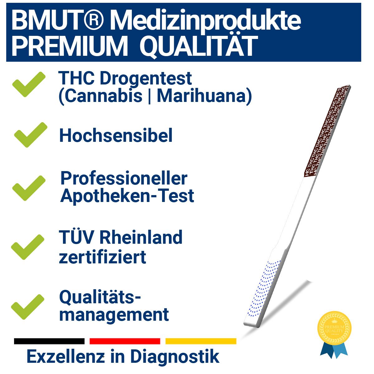 BMUT THC – Drogentest Teststreifen Urin | 20ng/mL – Apothekenqualität