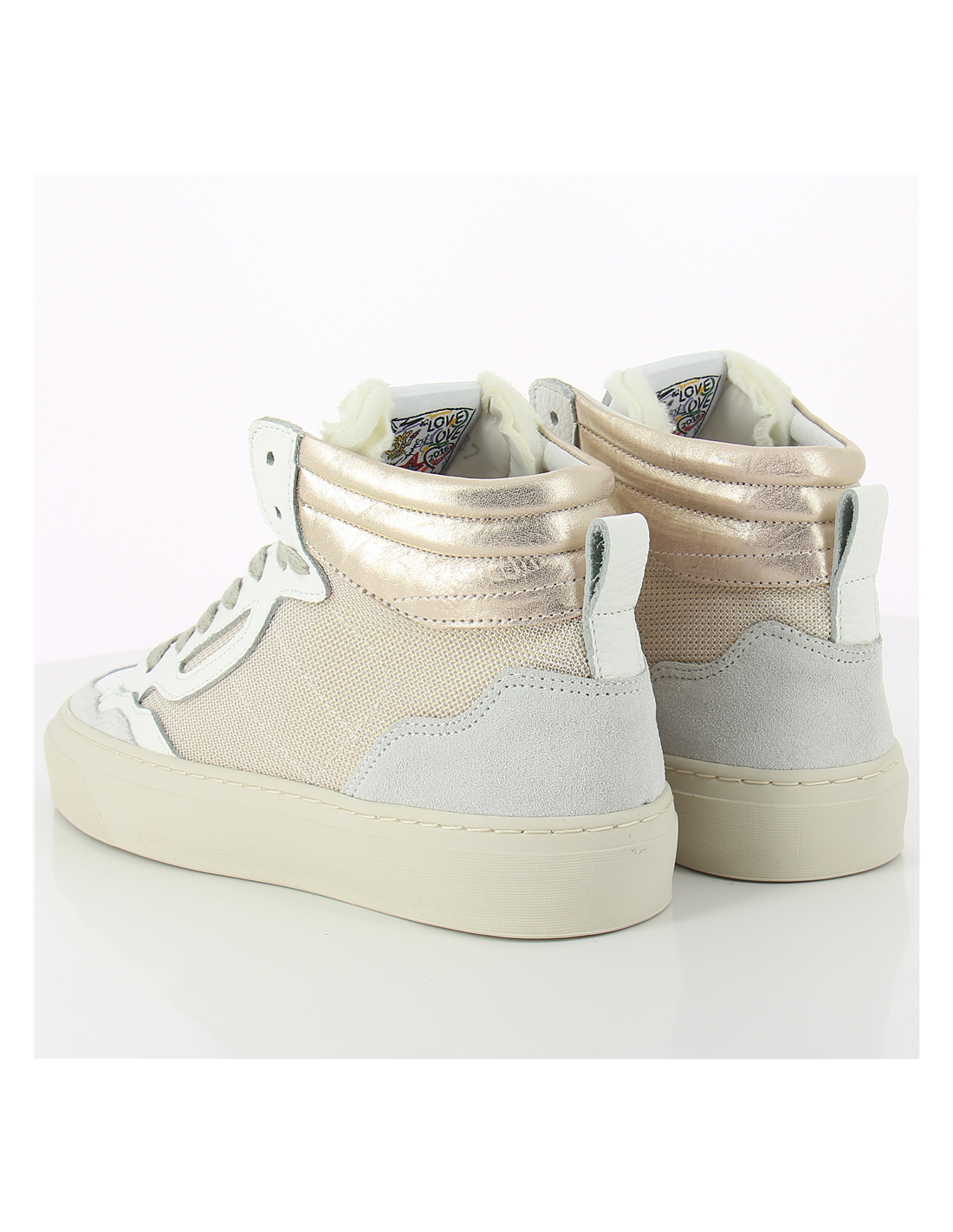 semerdjian baskets montantes femme trevo 7538 cuir blanc