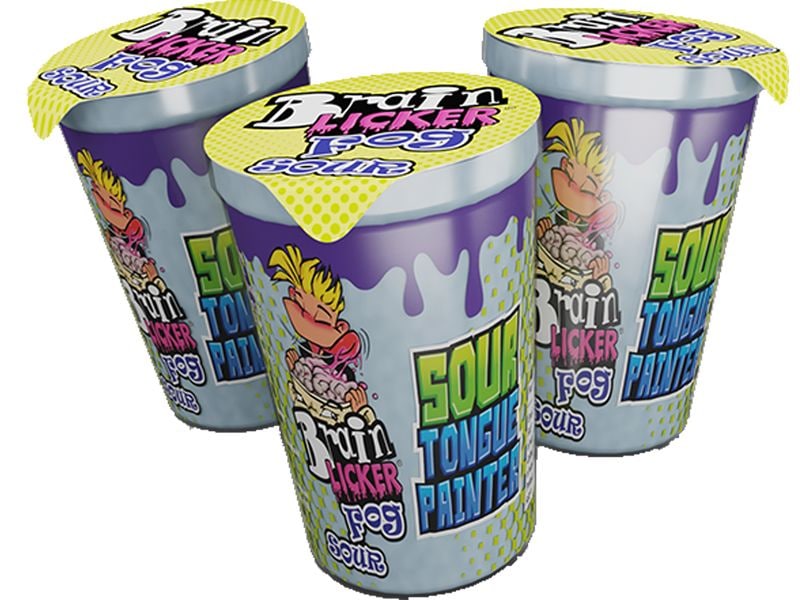 Brain Licker Brain Licker Zuckerwatte sauer 3 x 20 g Kombination aus Zuckerwatte und saurem Geschmack