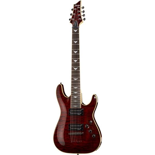 Schecter Diamond Omen 7 Extreme E-Gitarre schwarz/rot
