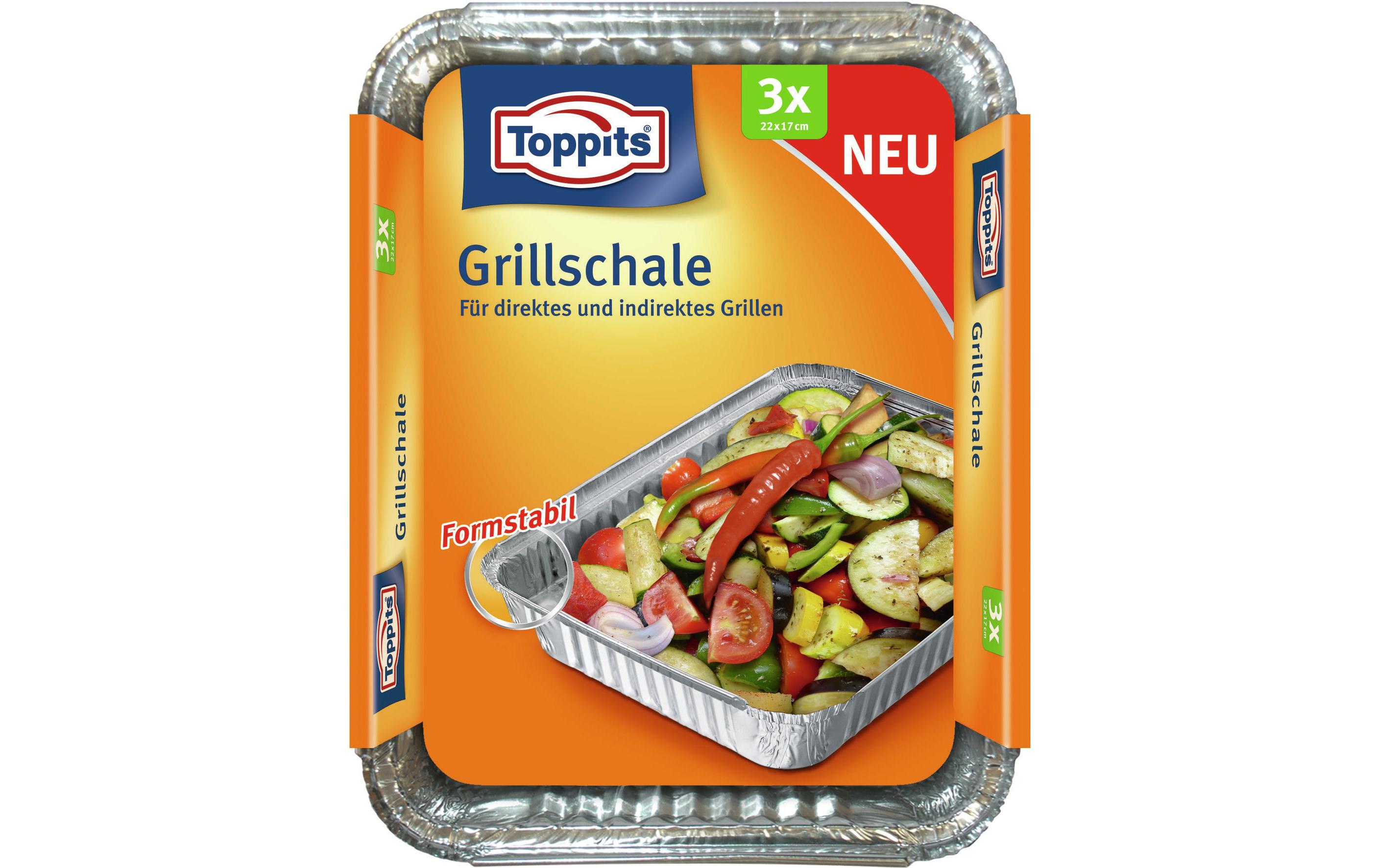 Grillschale Grill-SchaleAlu-Grillschalen, 3 Stück, 22 x 17 cm