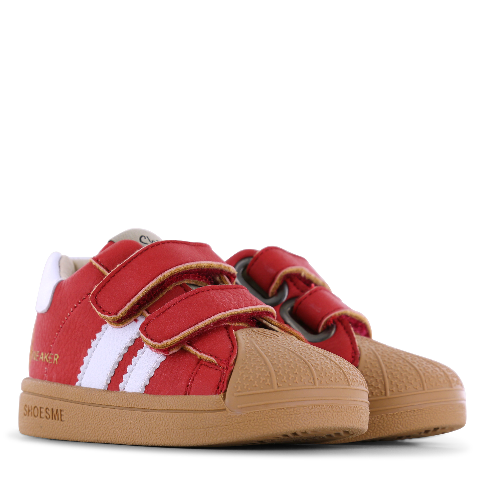 Shoesme rood sneakertje Microfiber leer | Uni schoenen