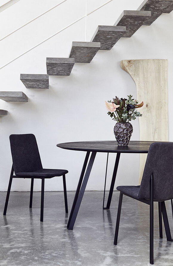 Muubs Spisebordsstol Chamfer Anthracite , Antracit/sort