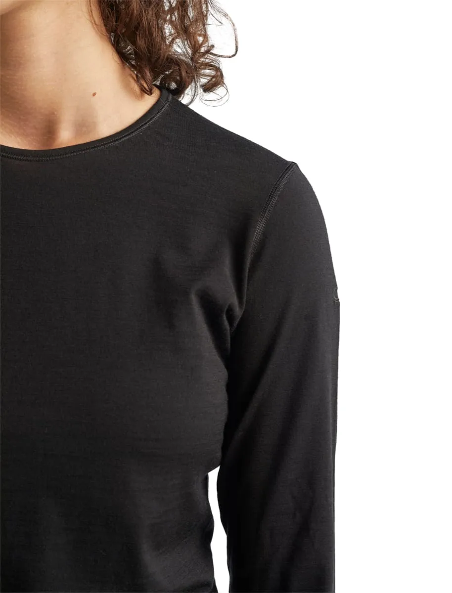 Icebreaker Women's 200 Oasis Long Sleeve Crewe Black
