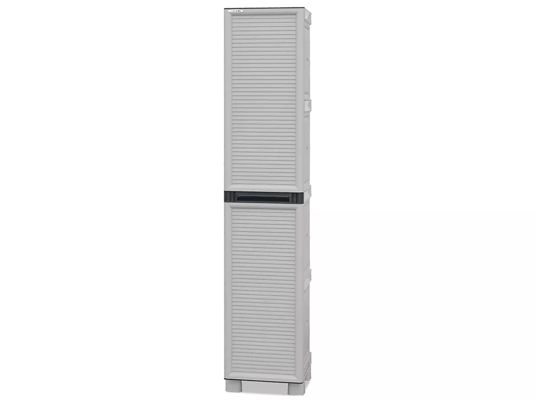 Armoire à pleine hauteur en polypropylène, avec portes bleues l 350 x p 390 x h 1.720 mm