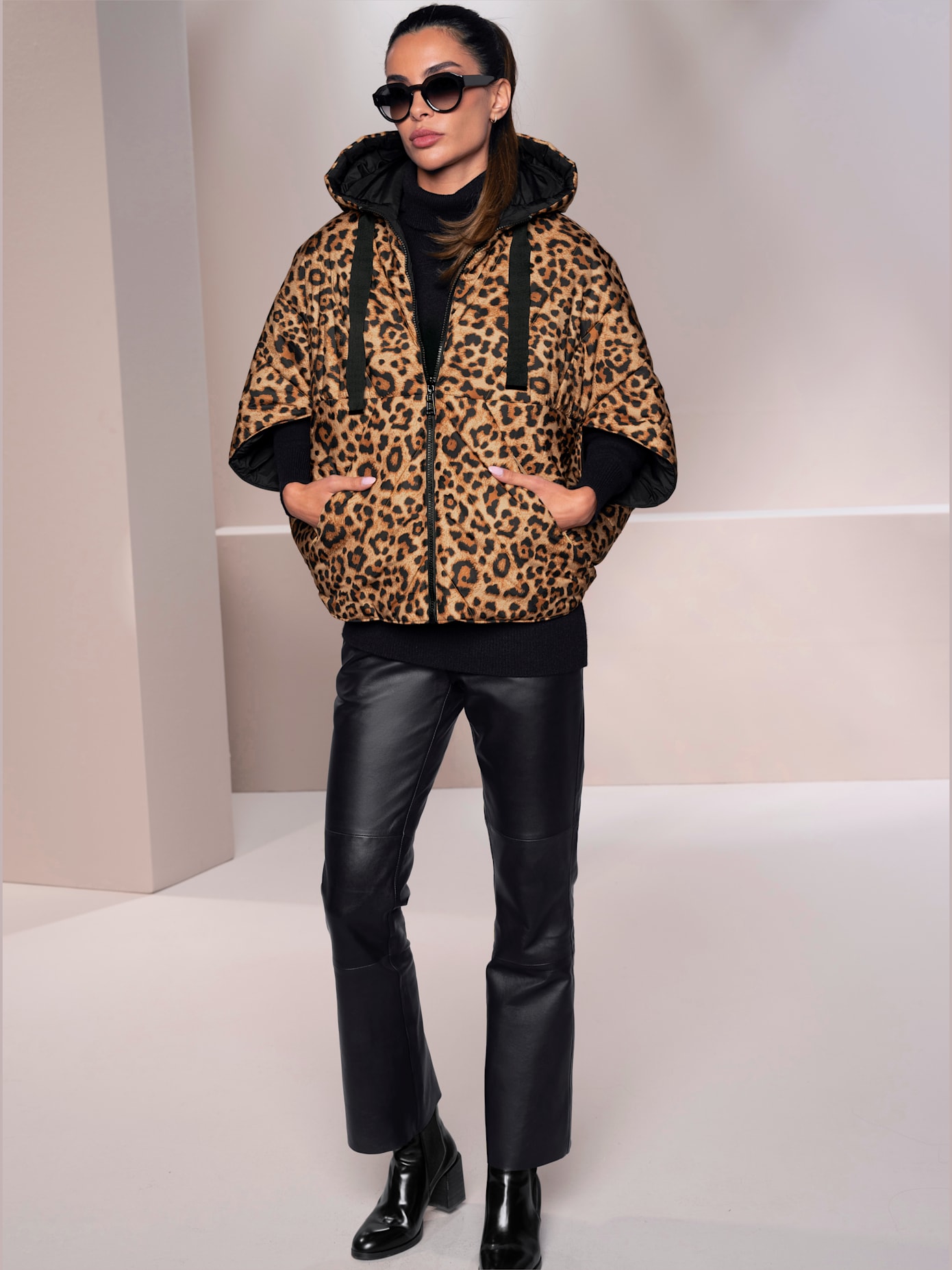 Veste d'extérieur joli motif léopard