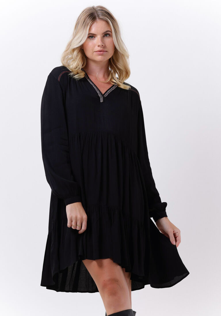 BY-BAR zwarte by-bar mini jurk nomi embroidery dress